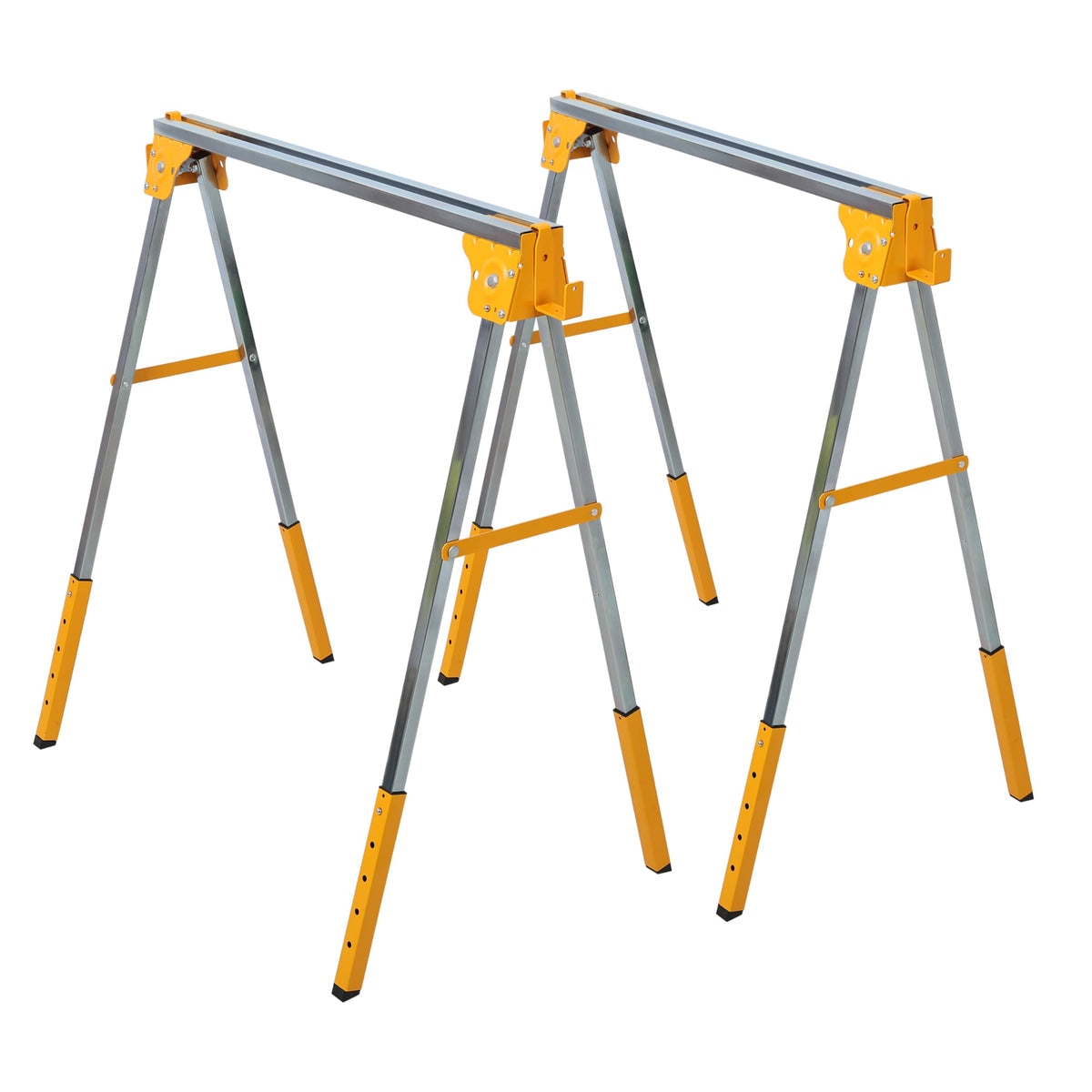 2 Pack Folding Adjustable Height Steel Saw Horses V113833