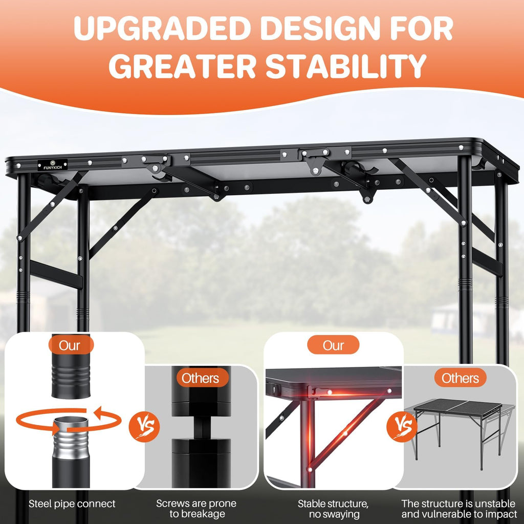 Aluminum Folding Camping Table 3 Height Adjustable F9413