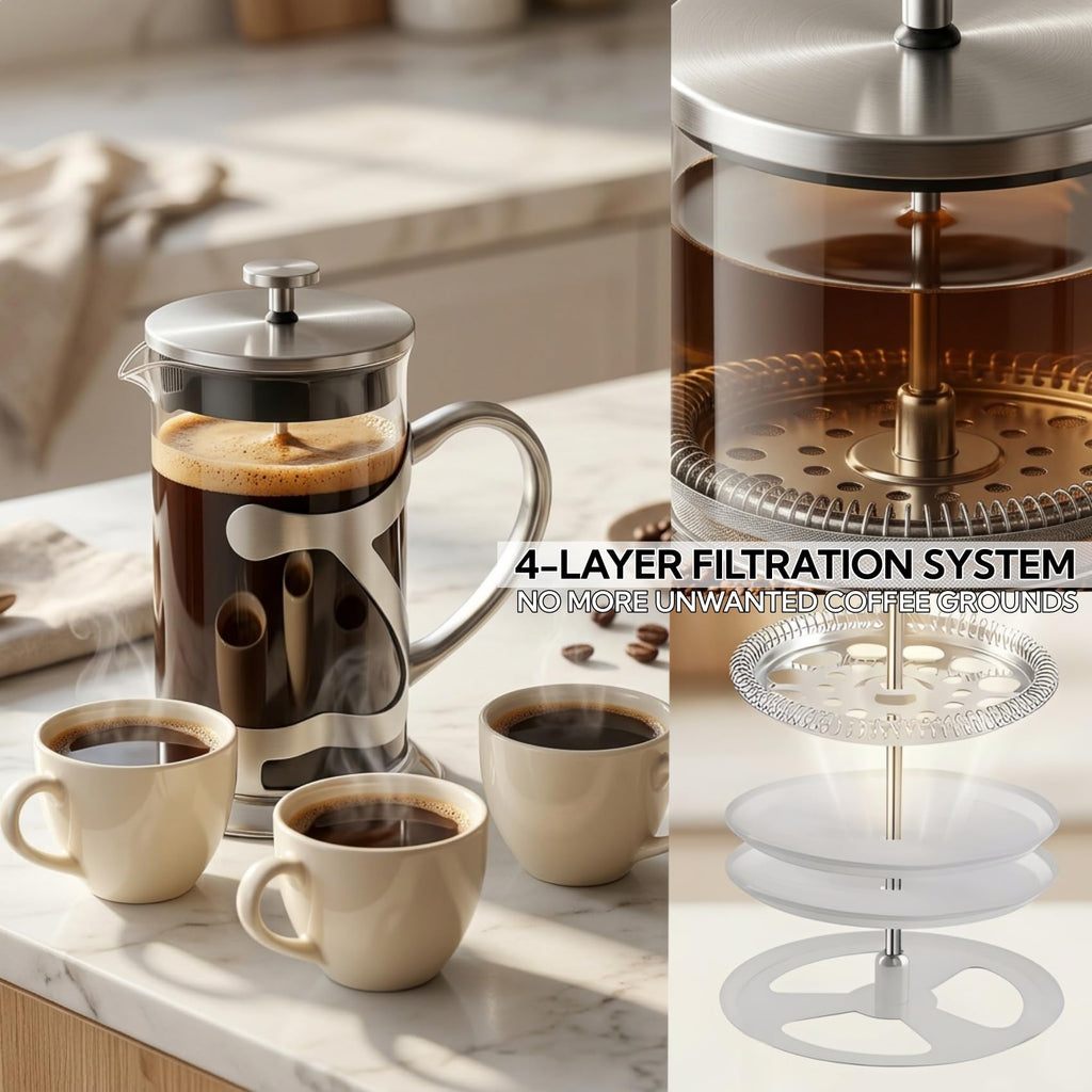 Stainless Steel French Press Coffee Maker 1L Y253963