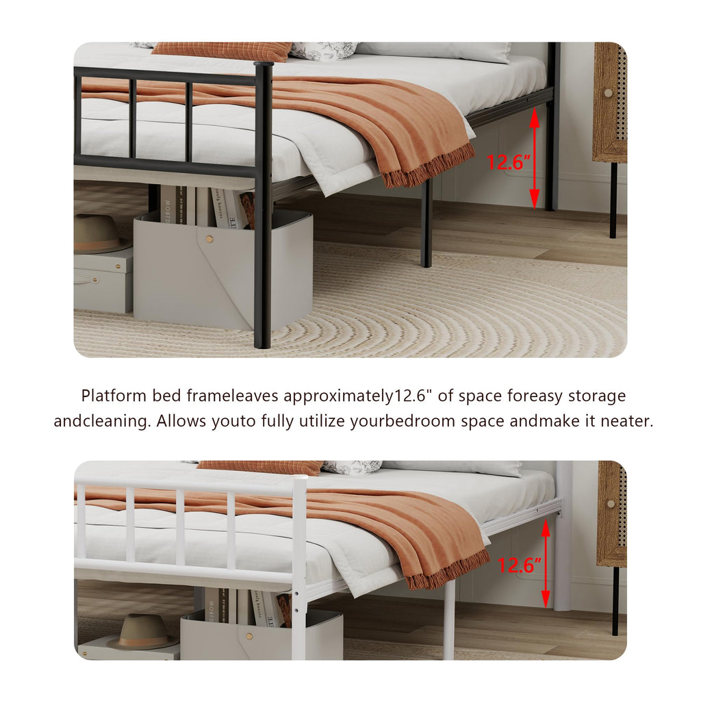Black Full Size Metal Platform Bed Frame M9086