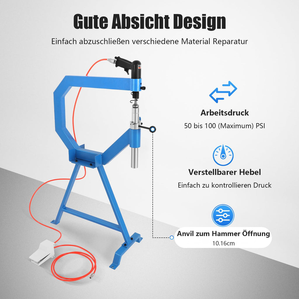 Pneumatic Planishing Hammer with 1/2/3" Anvils Foot Pedal L555