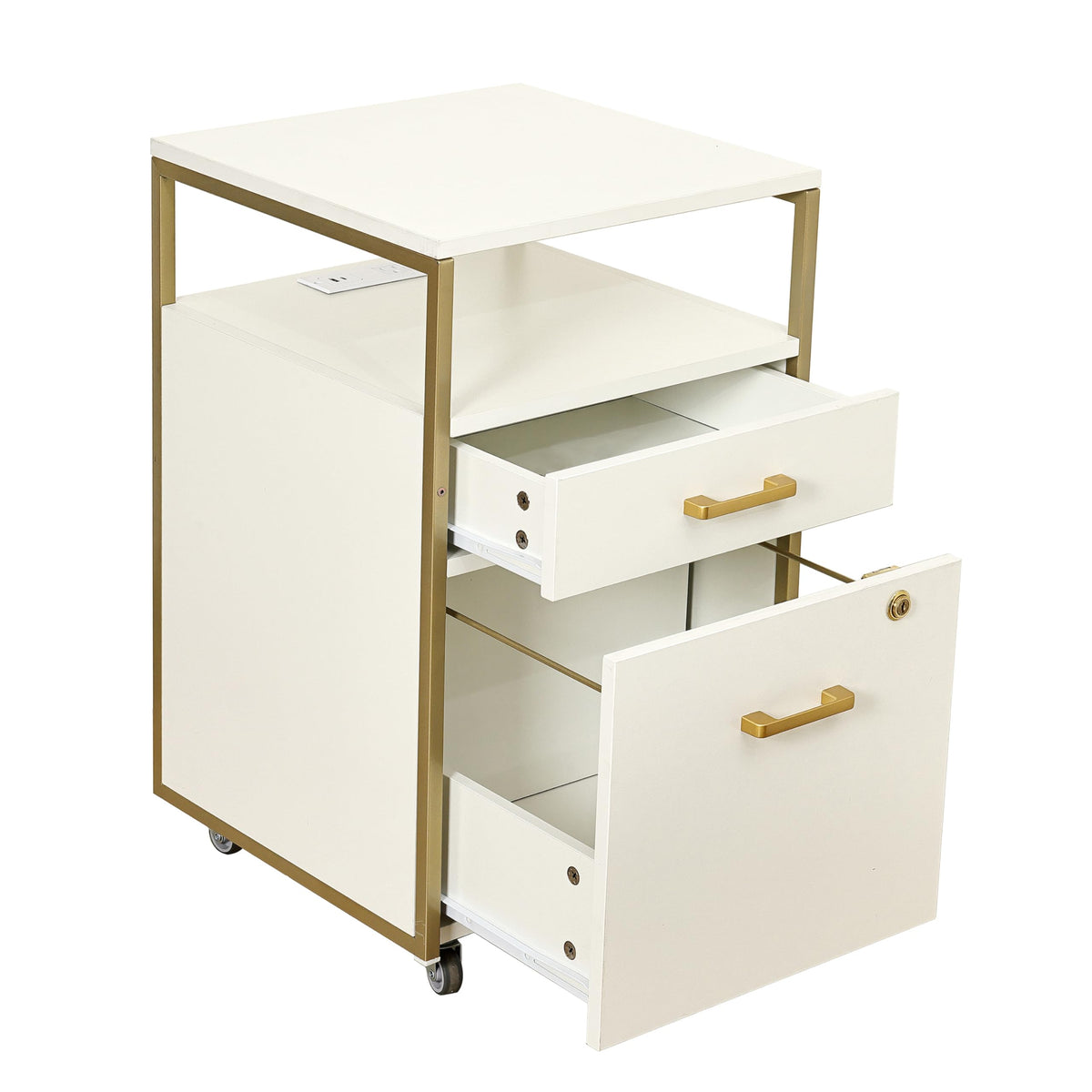 2 Drawer Rolling File Cabinet with Lock O730863