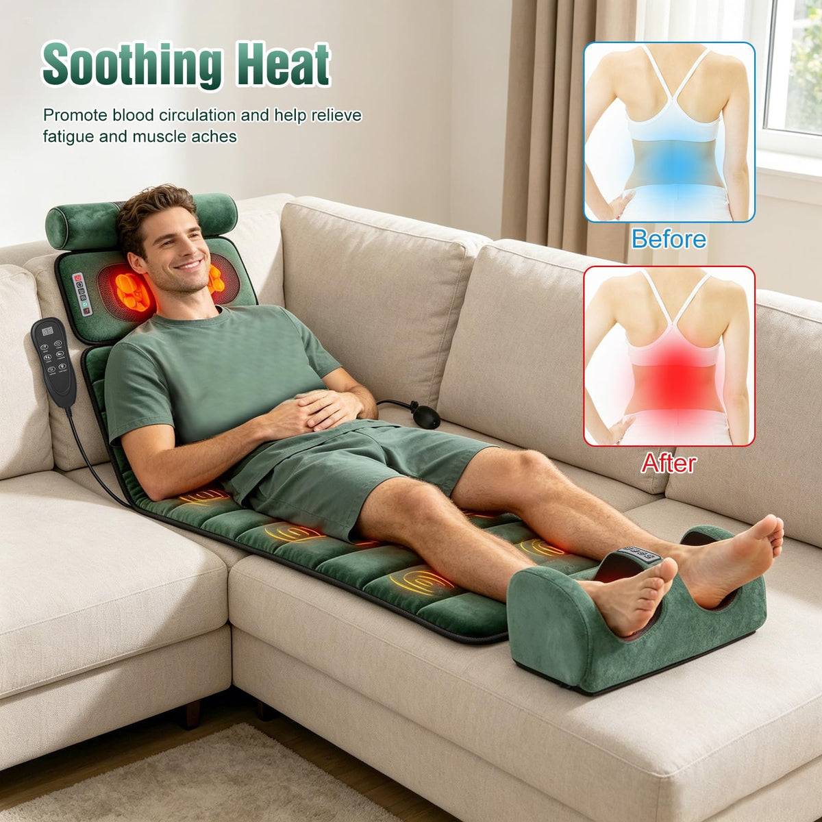 Full Body Massage Mat with Heat & Vibration O524