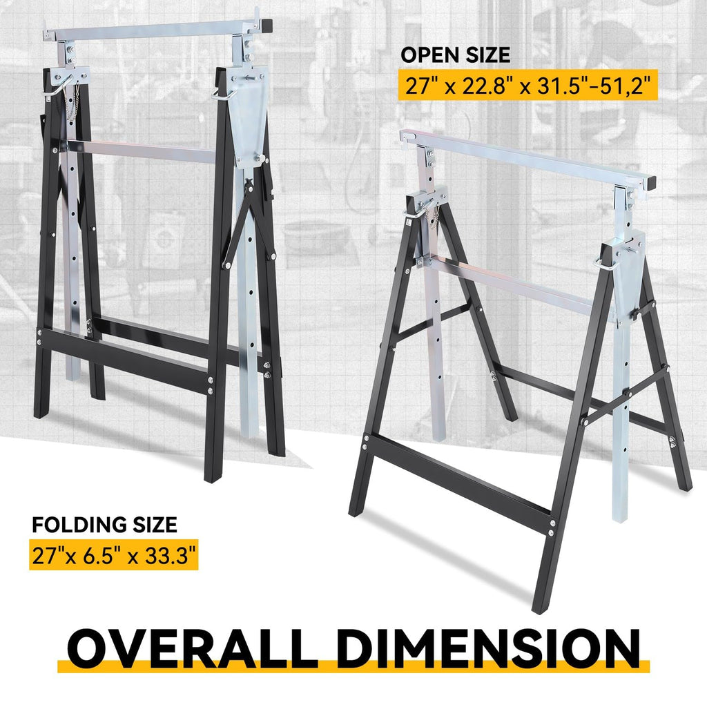 2-Pack 7-Level Adjustable Folding Sawhorse E92816