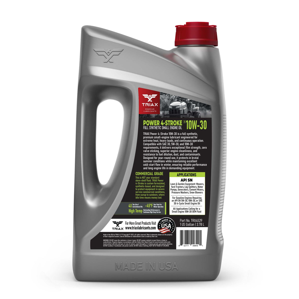 4-Stroke 10W-30 Full Synthetic Small Engine Motor Oil 1 Gallon E90619