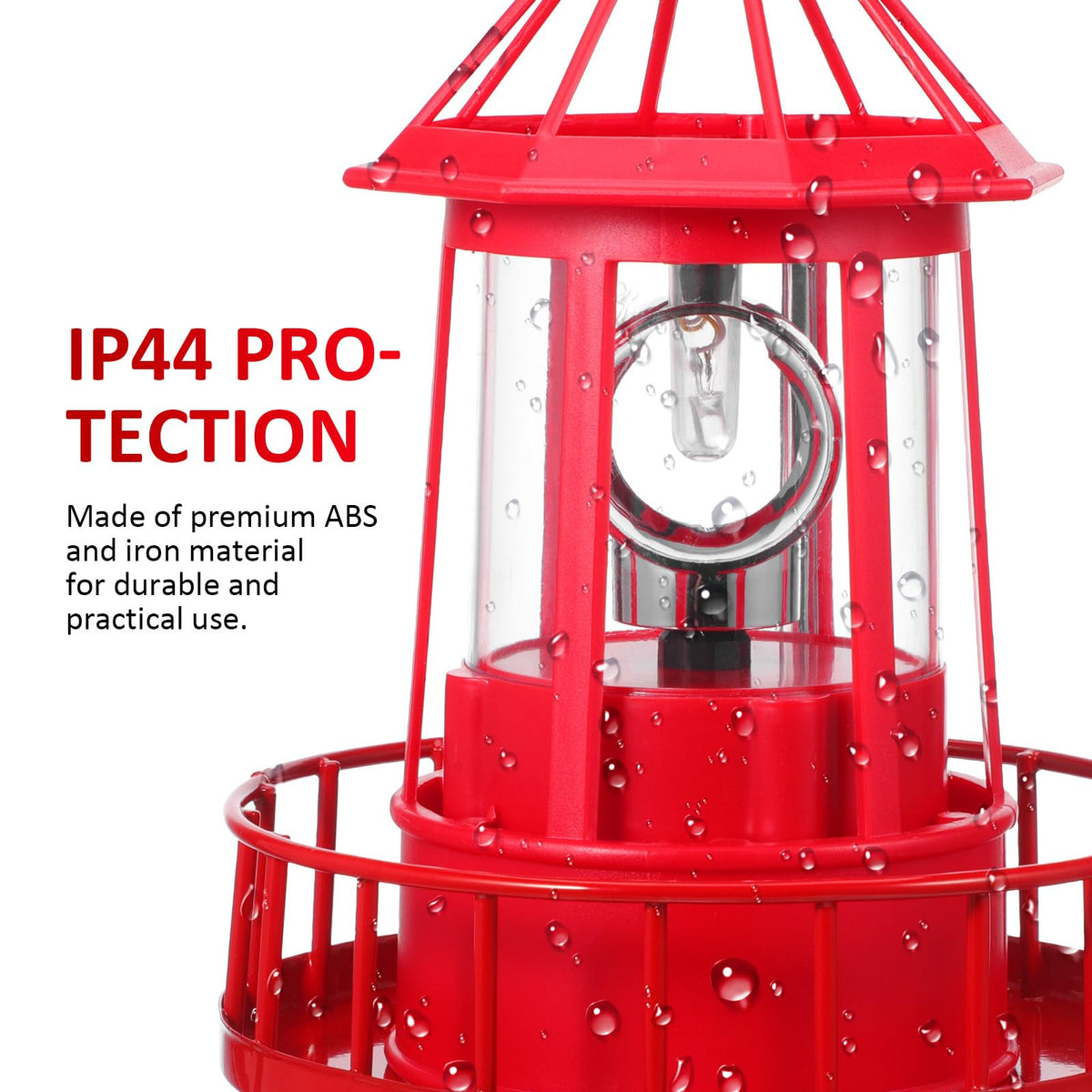 Rotating Metal Solar Lighthouse E6132
