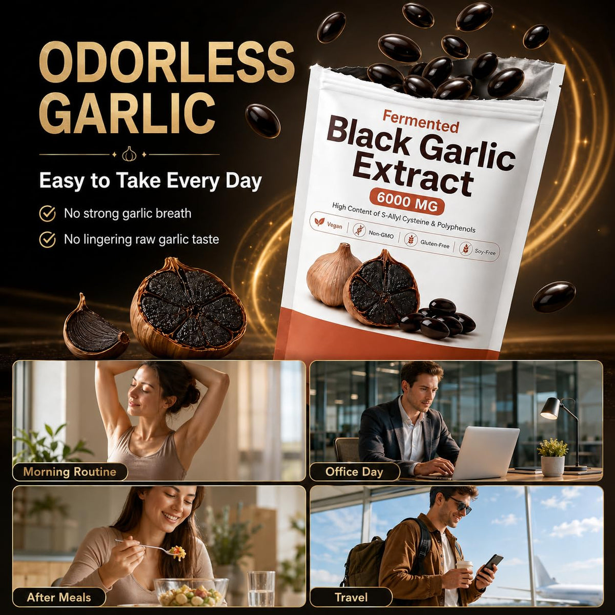 Fermented Black Garlic Extract Softgel 300 Capsules P876