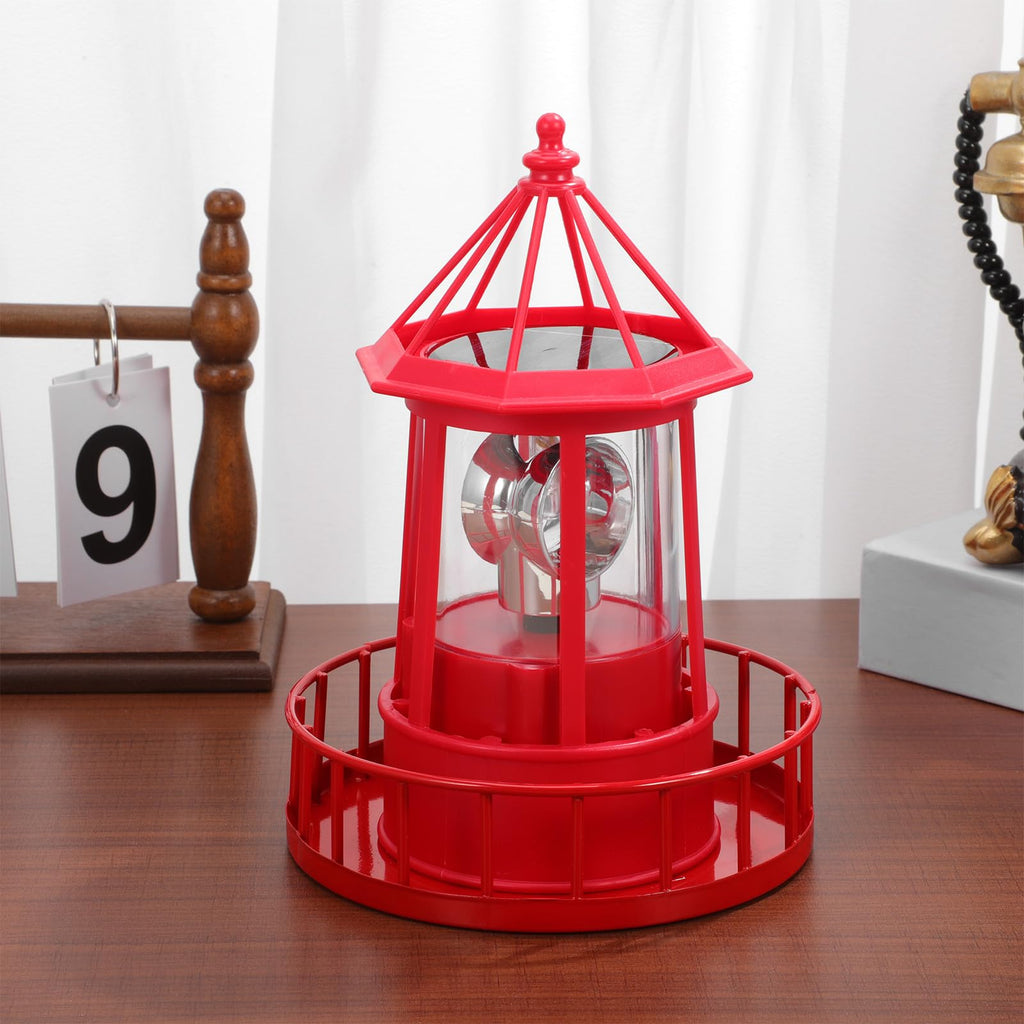 Rotating Metal Solar Lighthouse E6132