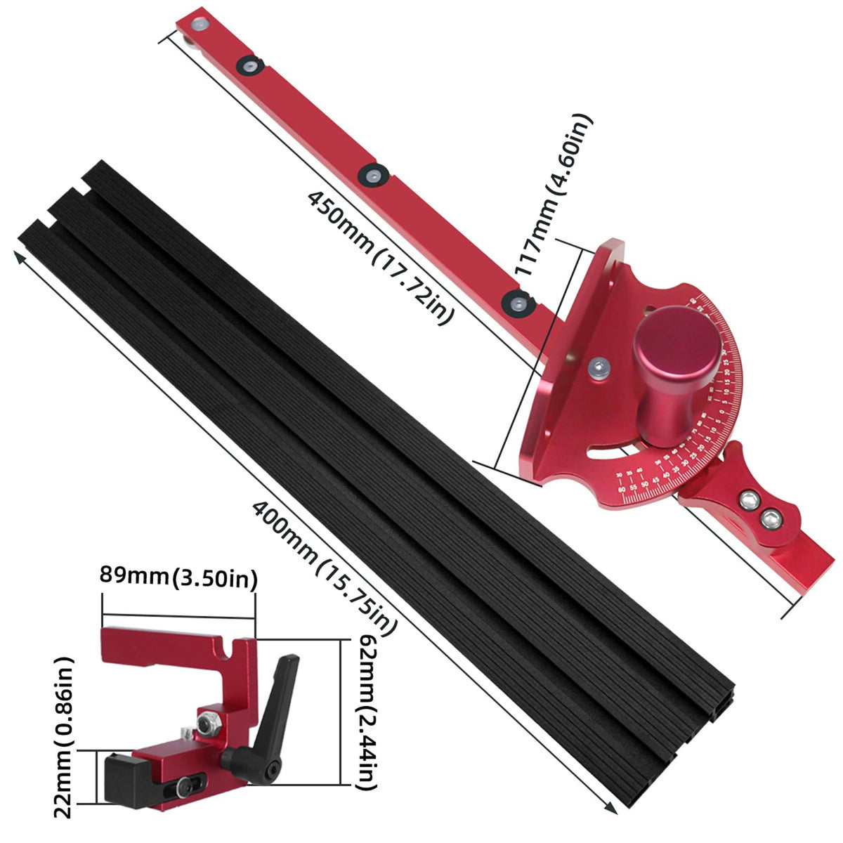 Miter Gauge with Miter Fence and 60 Degree Angled Ends O5964