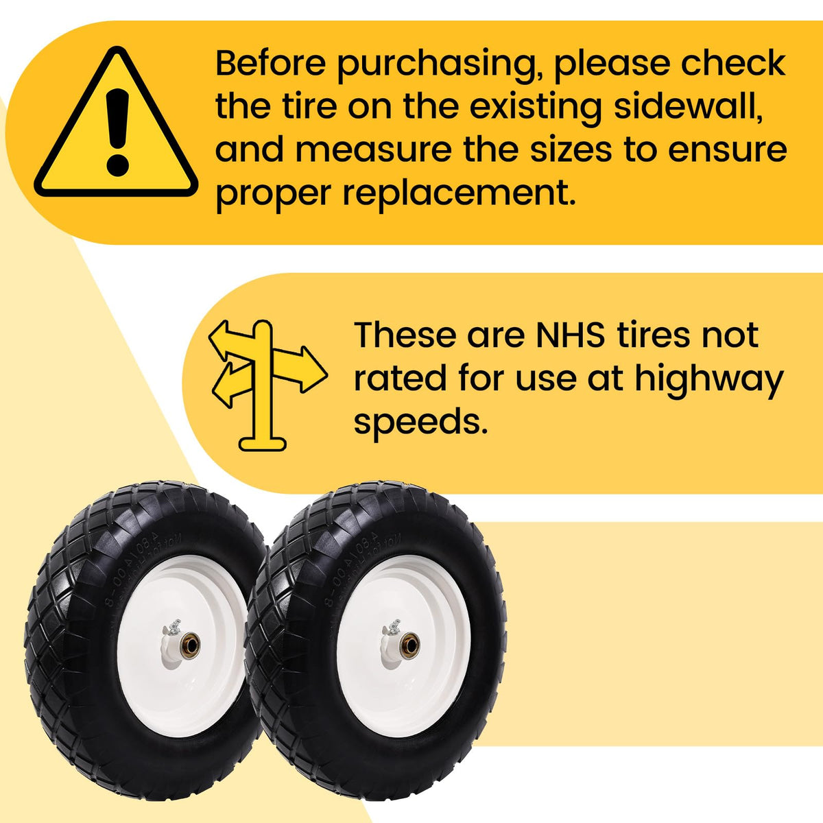 4.80/4.00-8" Flat Free Wheelbarrow Tire and Wheel S488