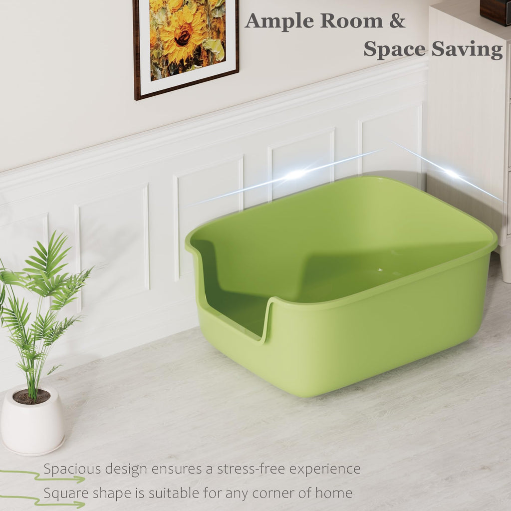 Large High Sided Cat Litter Box with Scoop 2 Pack U6769