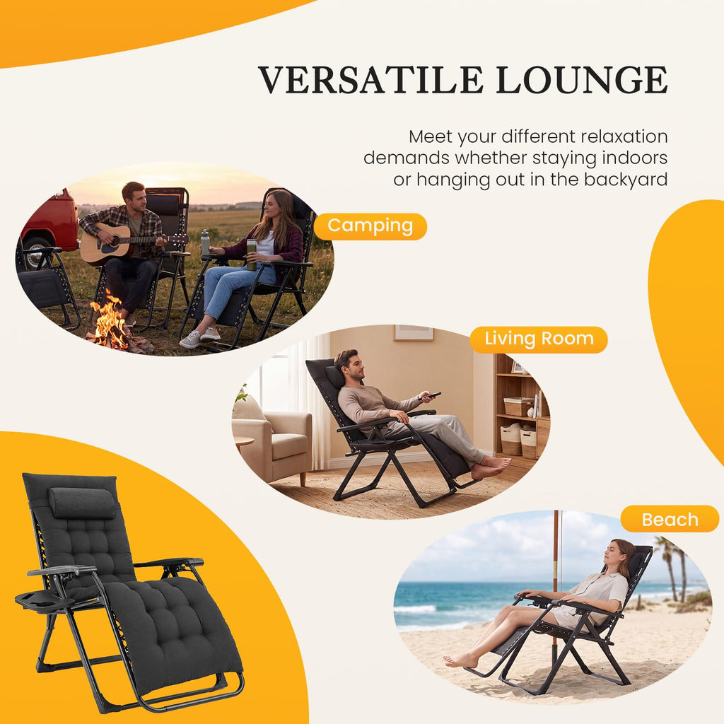Zero Gravity Chair with Cup Holder Trays Z6895