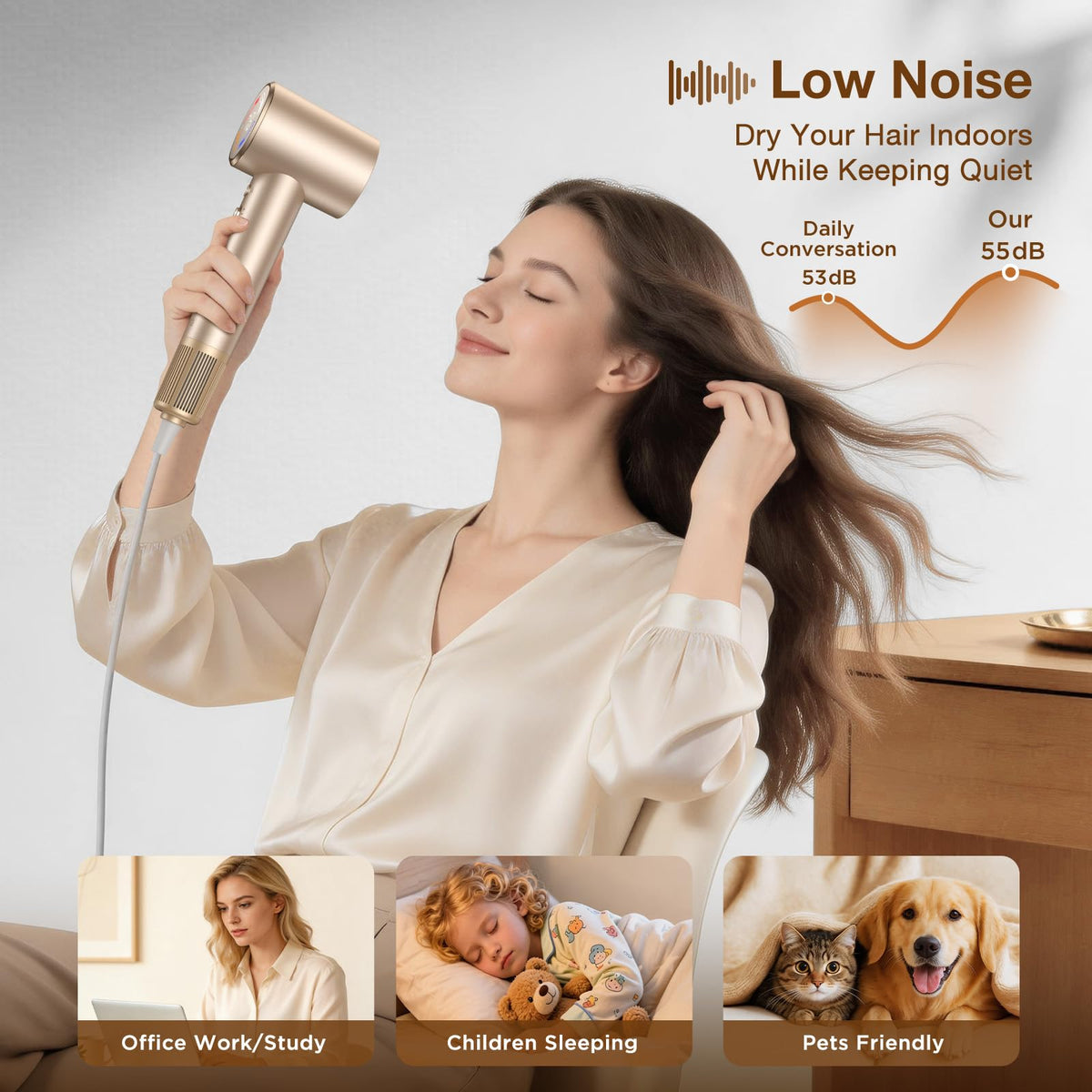 1400W Hair Dryer with Diffuser J198