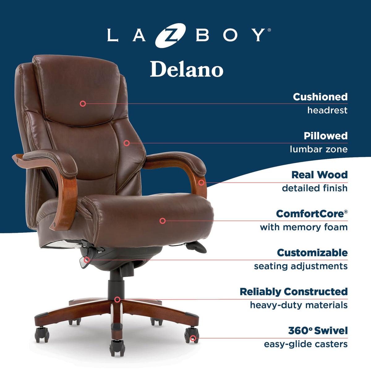 Big and Tall Leather Executive Office Chair Y461