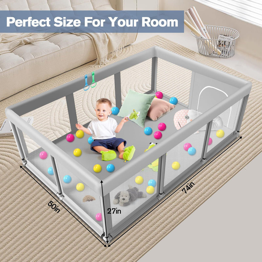 Large Baby Playpen with Soft Breathable Mesh F869