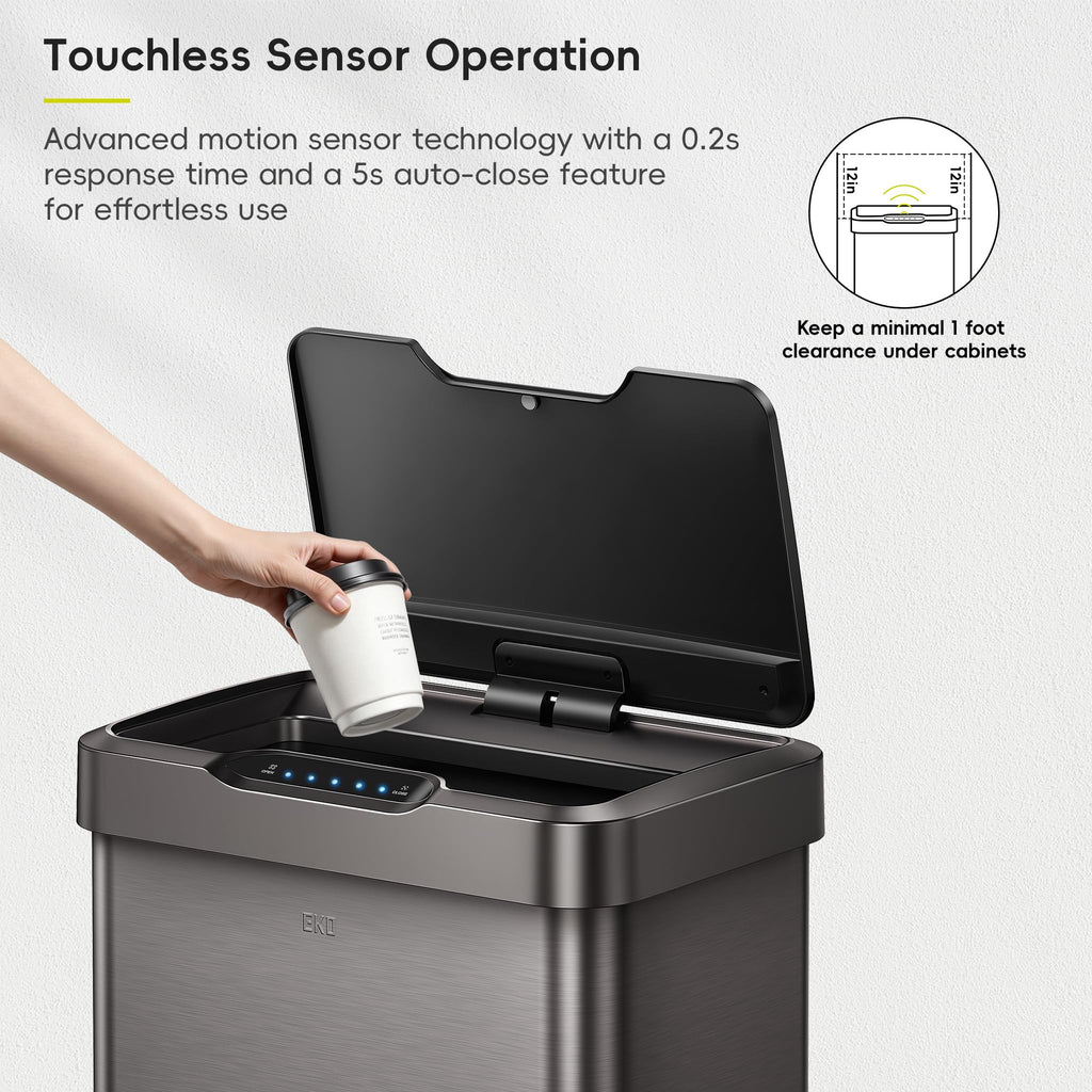 13.2 Gal Stainless Steel Motion Sensor Trash Can Q674