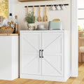White 36" Metal Storage Cabinet with Doors and 2 Adjustable Shelves K261