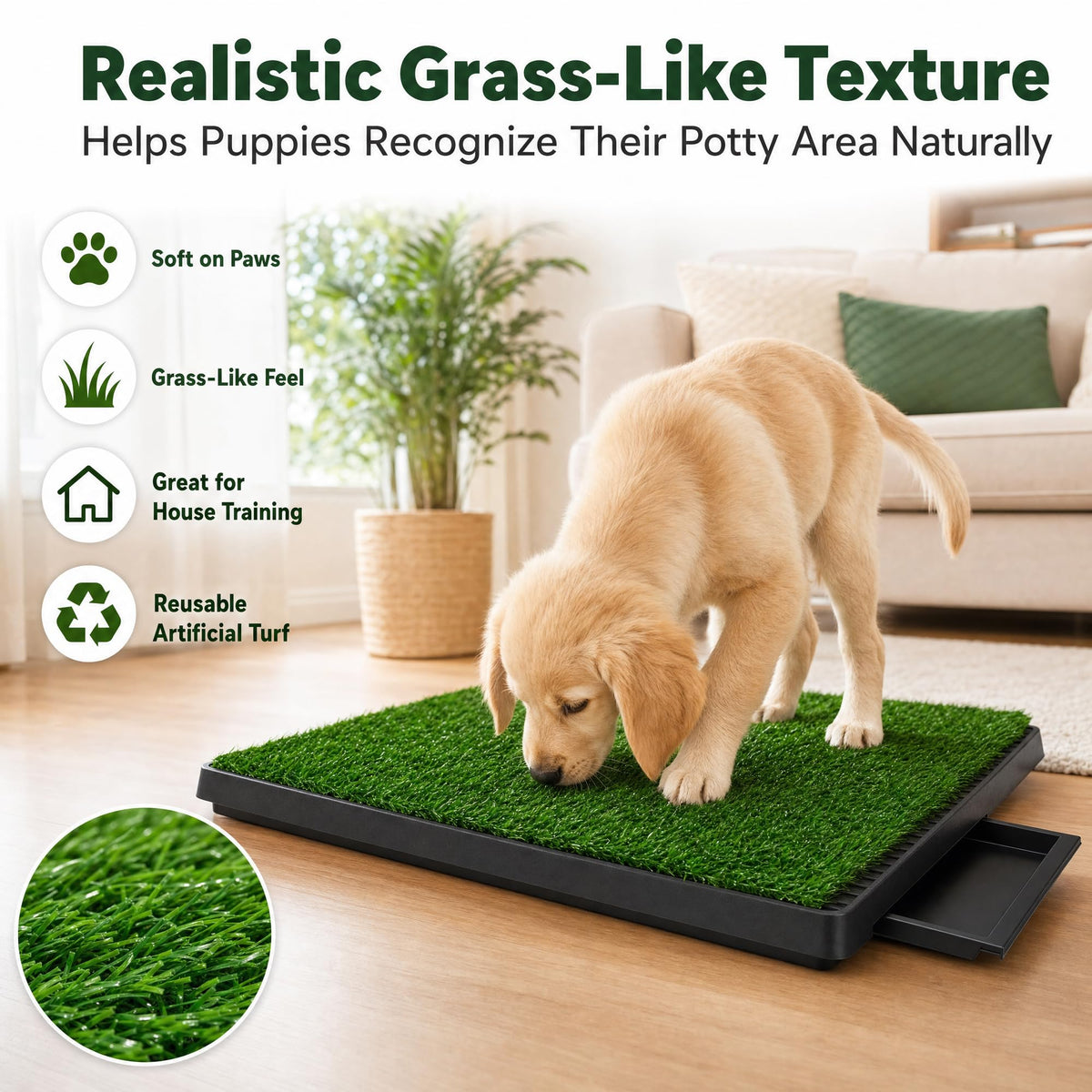 Dog Grass Pad with Tray 30 x 20 in X750758