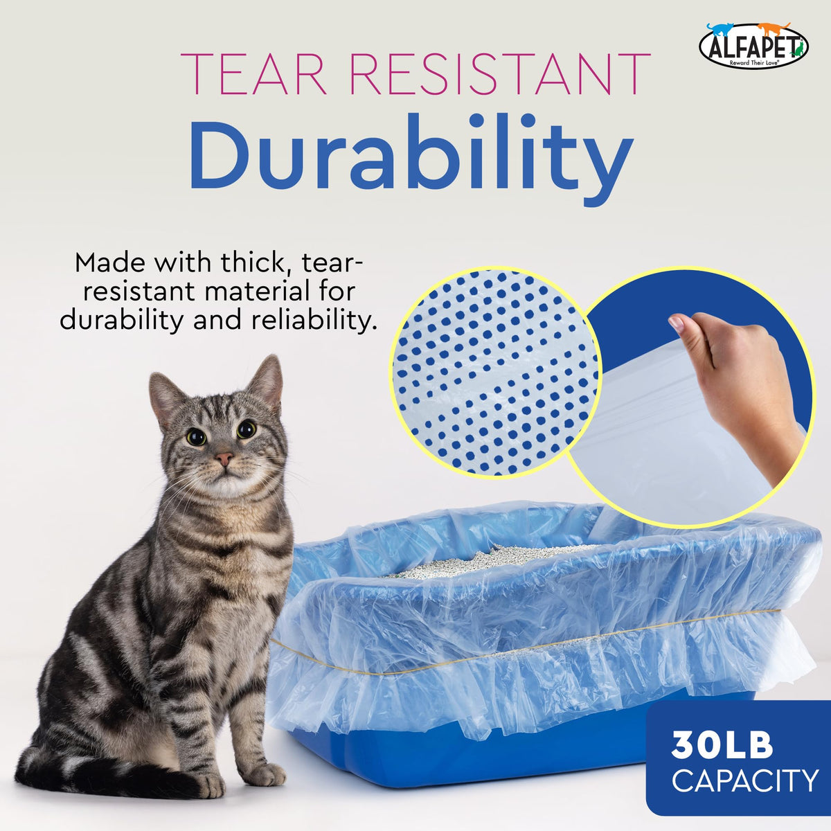 Extra Giant 60 Count Tear-Resistant Waterproof Cat Litter Box Liners F439