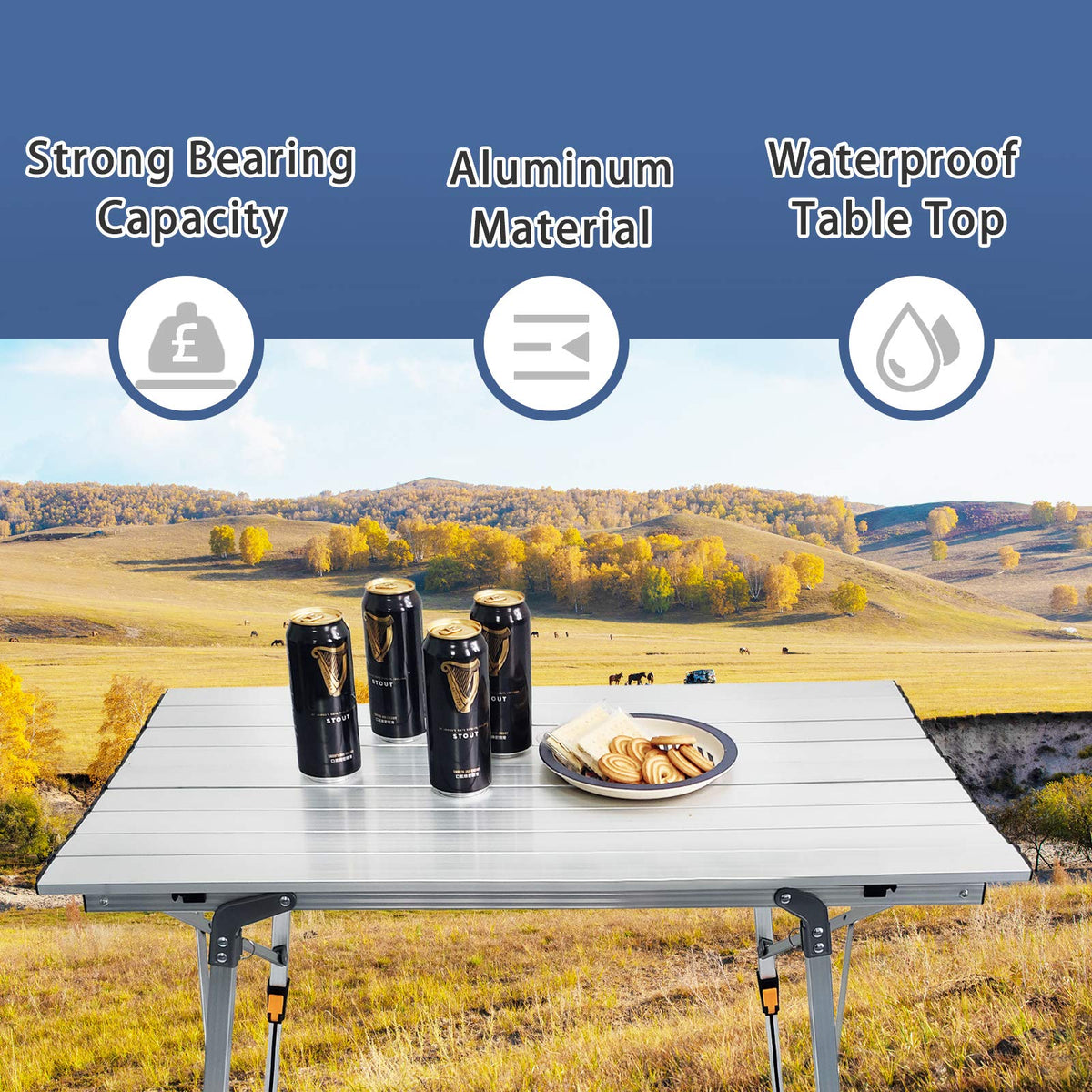 Adjustable Aluminum Camping Table N76280