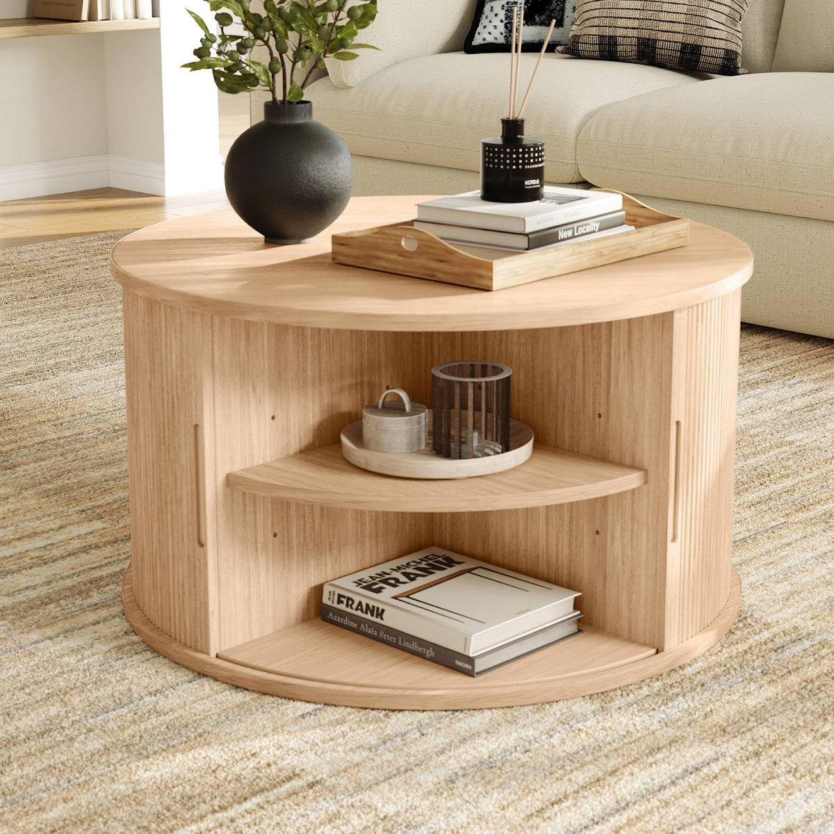 Round Coffee Table with Storage Z2458
