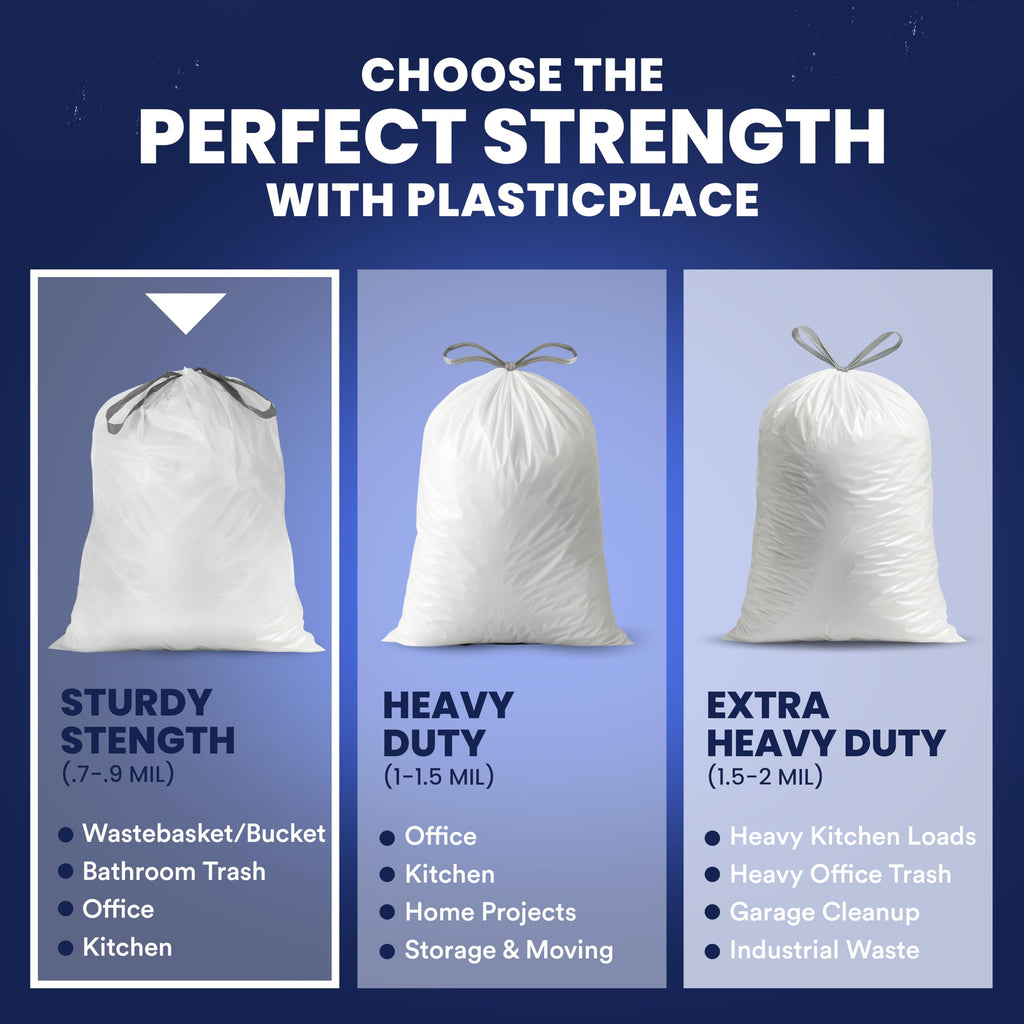 4 Gallon White Drawstring Trash Bags, 200 Count L46971