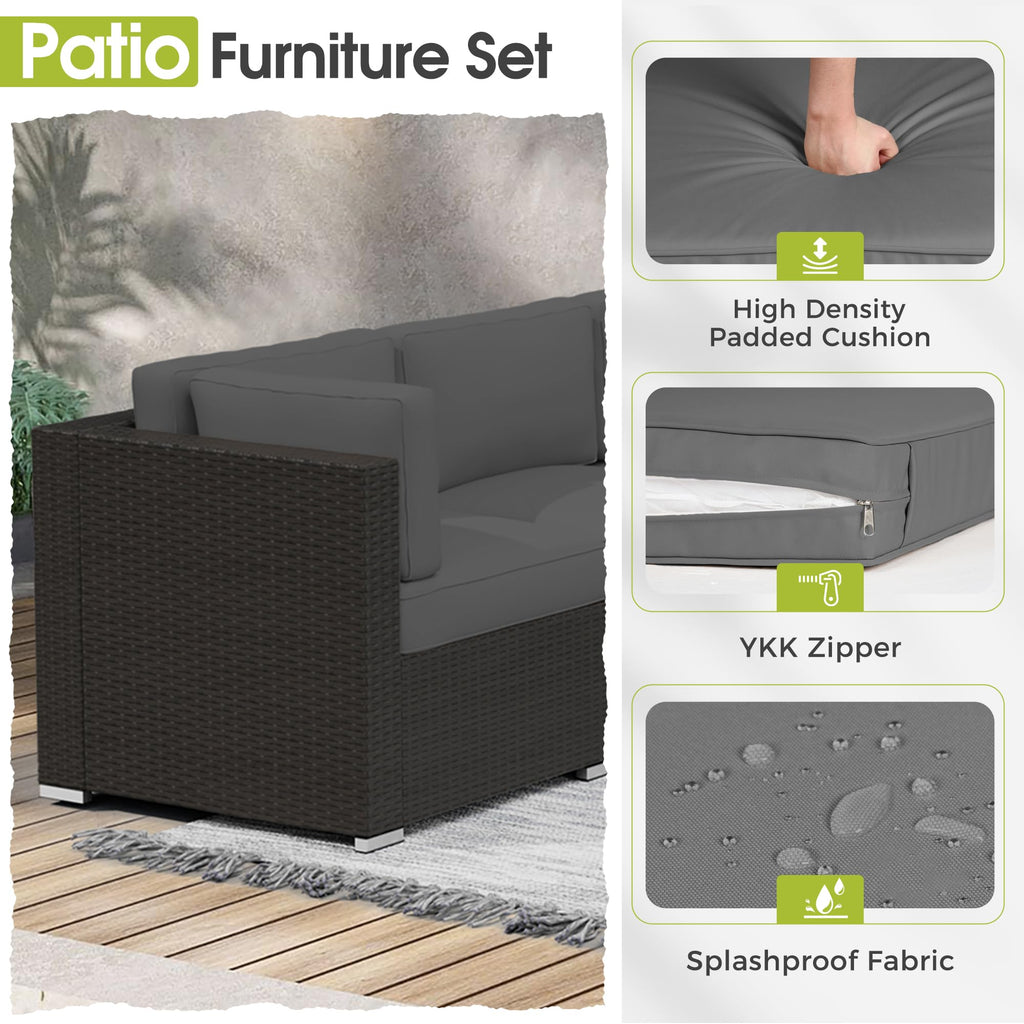 Grey 7-Piece Outdoor Patio Furniture Set R4698