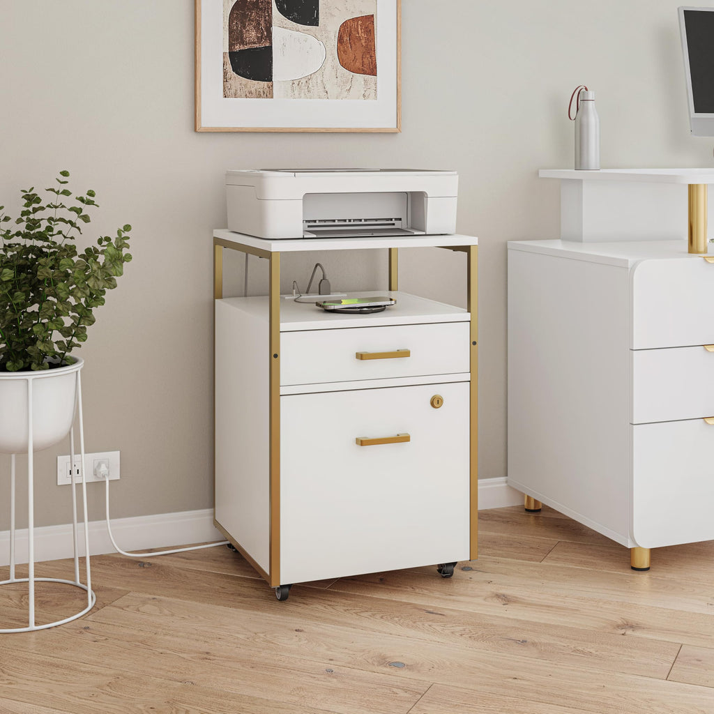 2 Drawer Rolling File Cabinet with Lock O730863