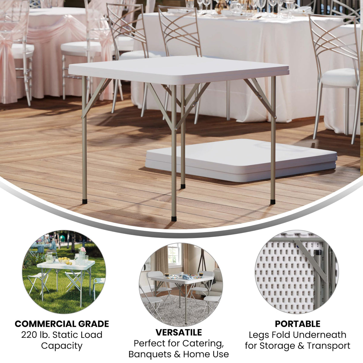Square Plastic Folding Table T609