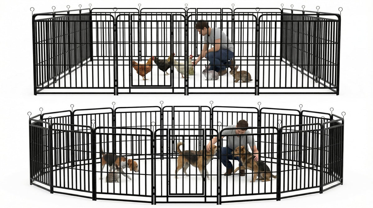 16 Panels 40'' Rustproof Metal Dog Playpen V85166