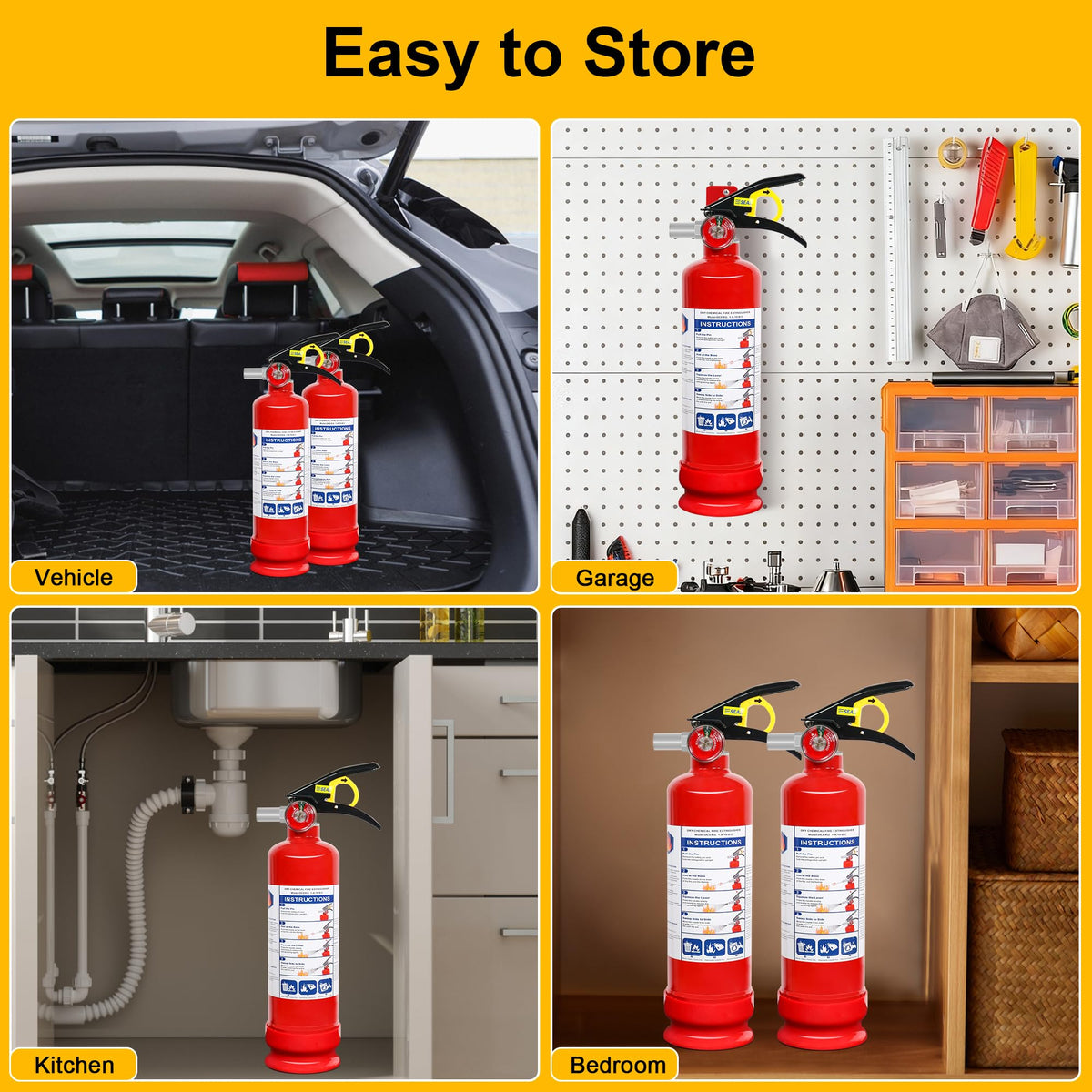 6 Pack ABC Dry Chemical Fire Extinguishers M4813
