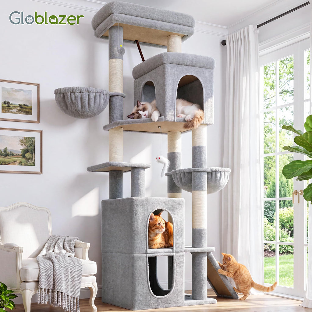 70 inch Light Grey Cat Tree Condos M379179