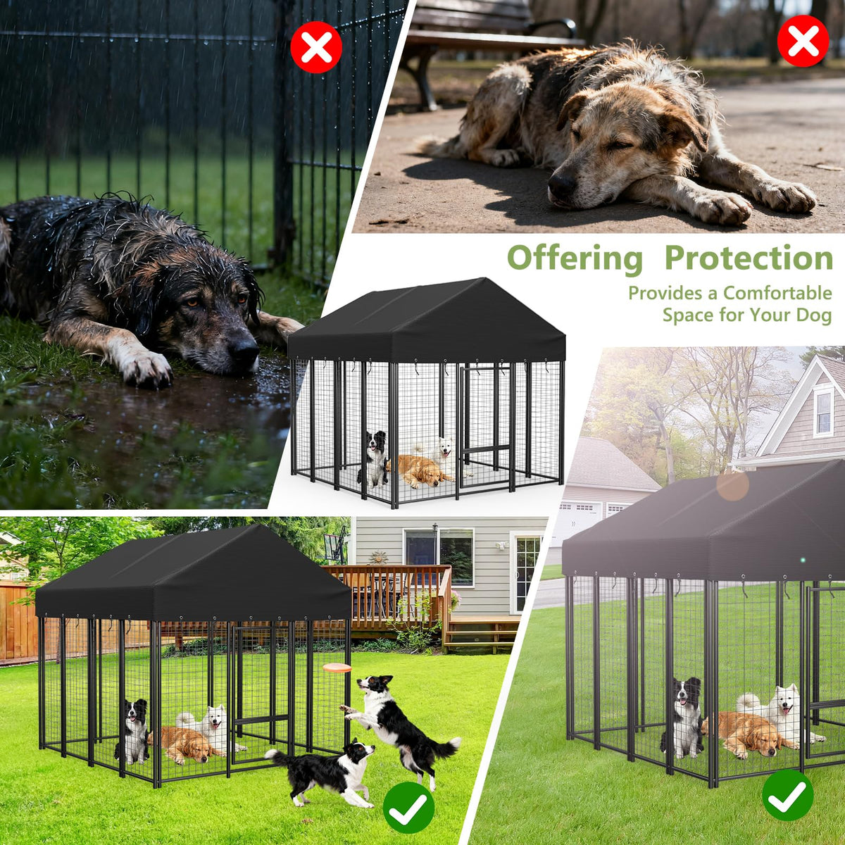 Heavy Duty Waterproof UV Resistant Dog Kennel Cover R7286