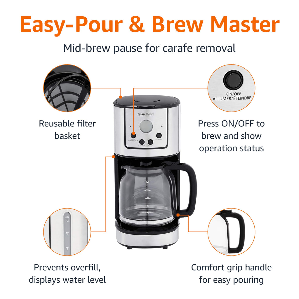 12 Cup Stainless Steel Programmable Coffeemaker S3551
