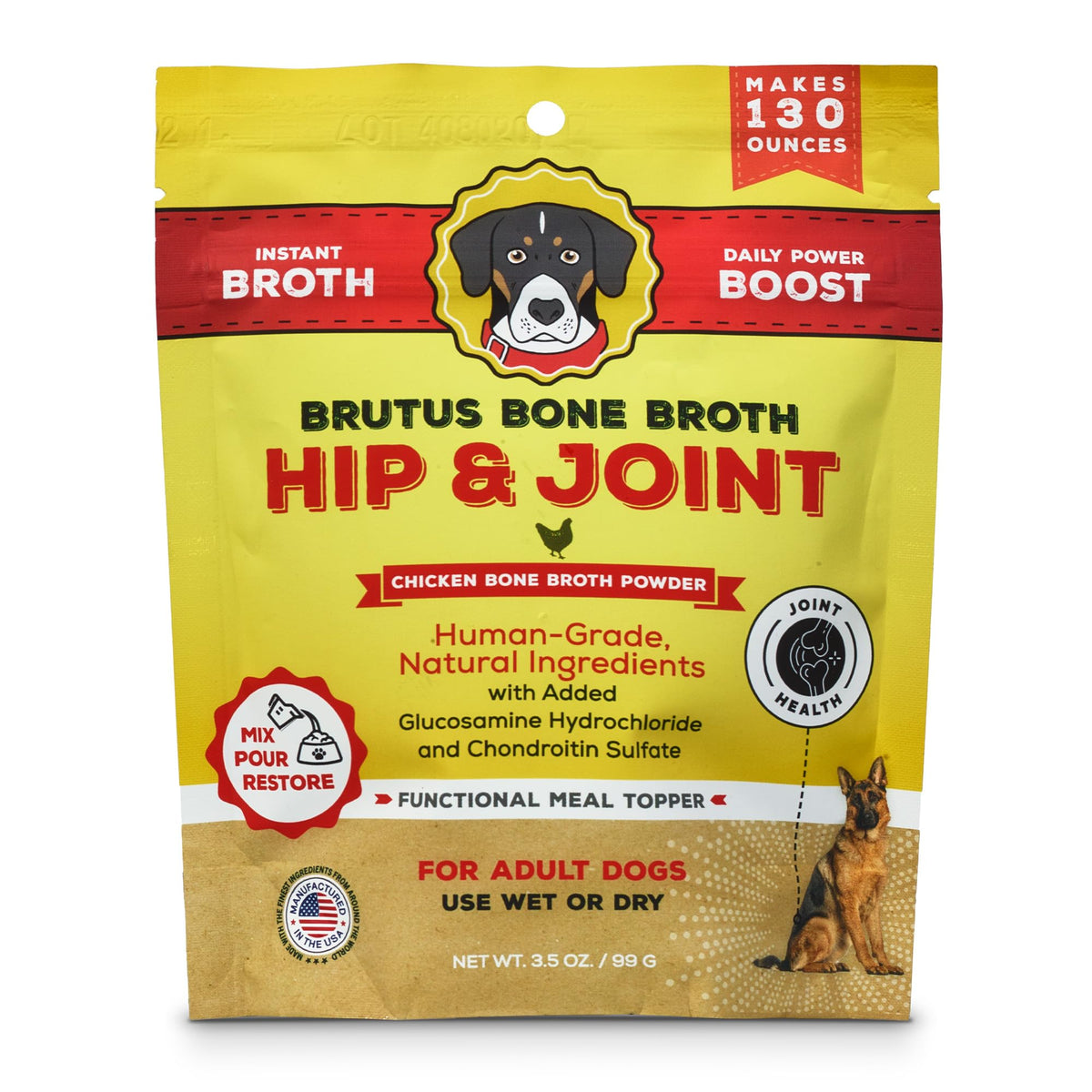Chicken Flavor Bone Broth Powder for Dogs 3.5 oz G12396