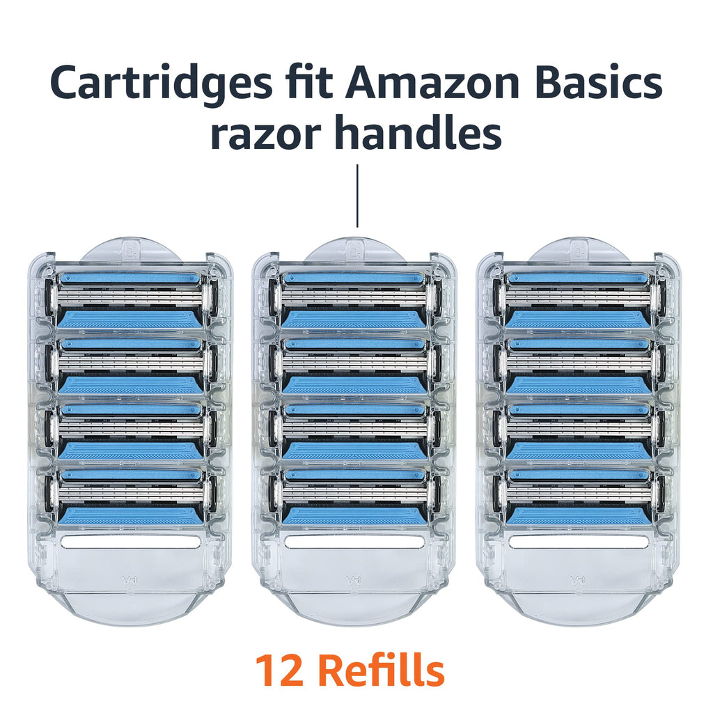 3-Blade Razor Refills with Dual Lubrication, 12 Cartridges P8786