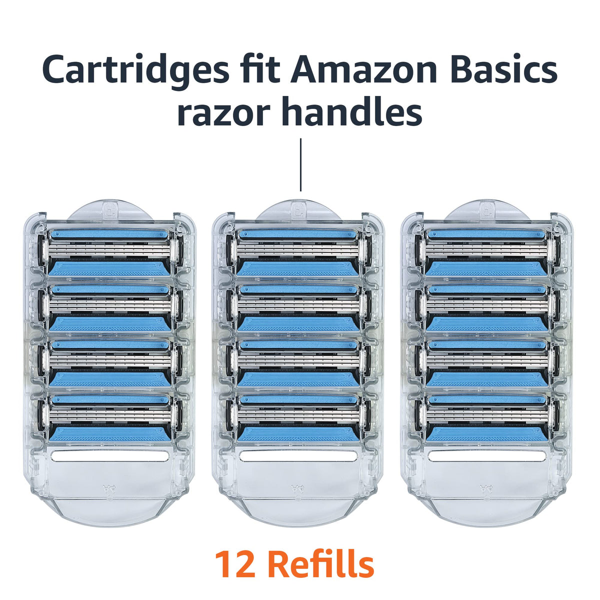 3-Blade Razor Refills with Dual Lubrication, 12 Cartridges P8786