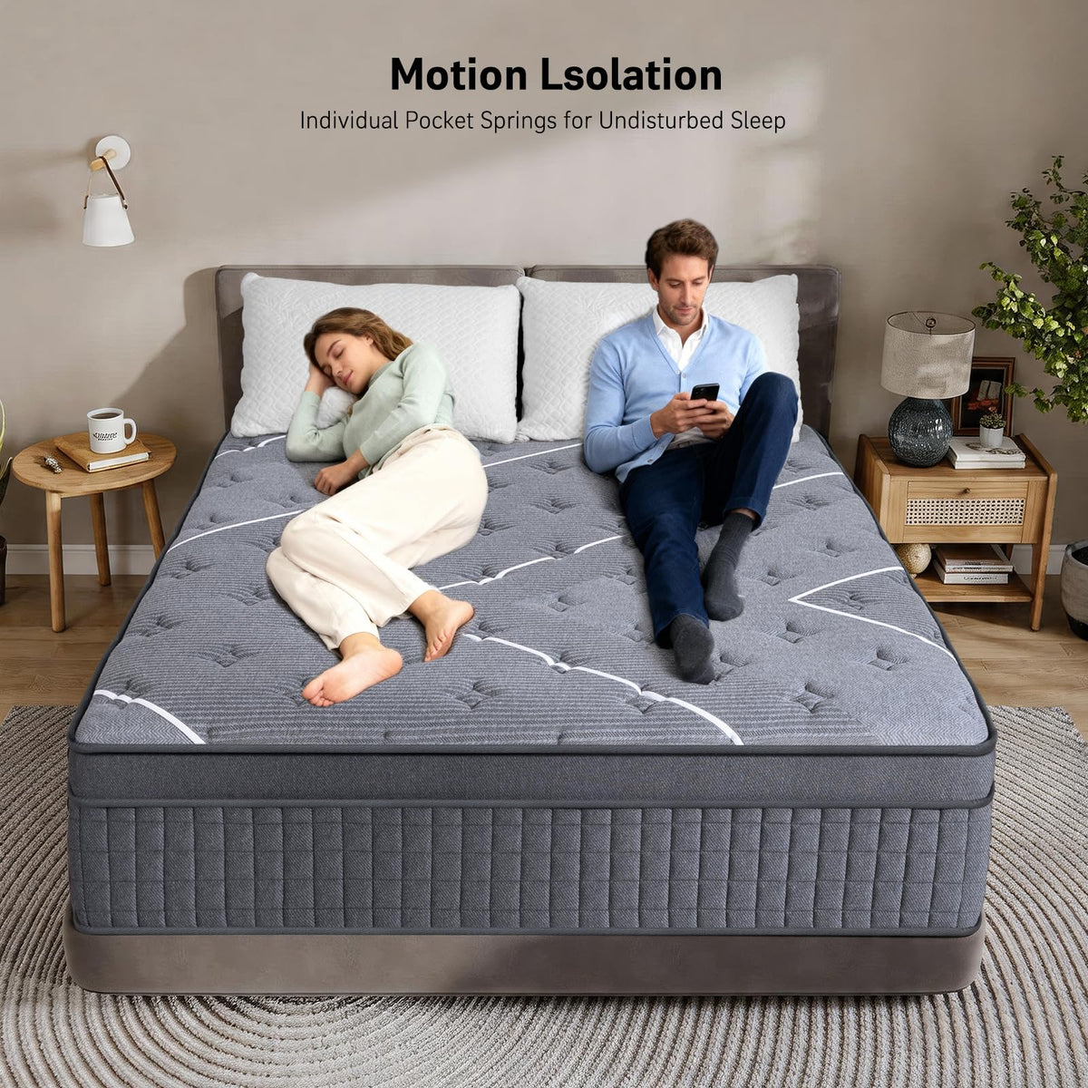 Full Size 12 Inch Gel Memory Foam Pocket Spring Mattress Z1355