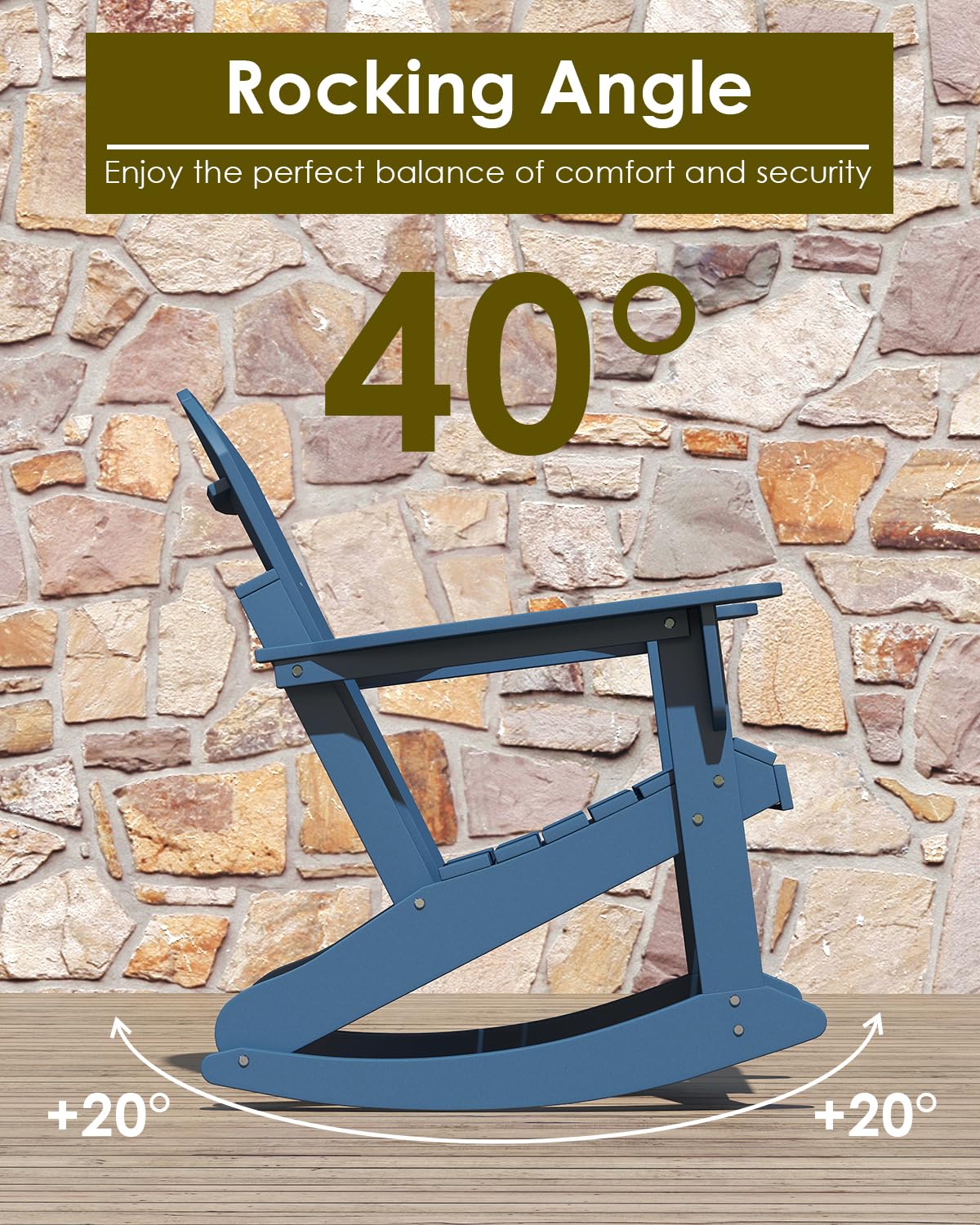 Blue Adirondack Rocking Chairs Set of 4 C4944