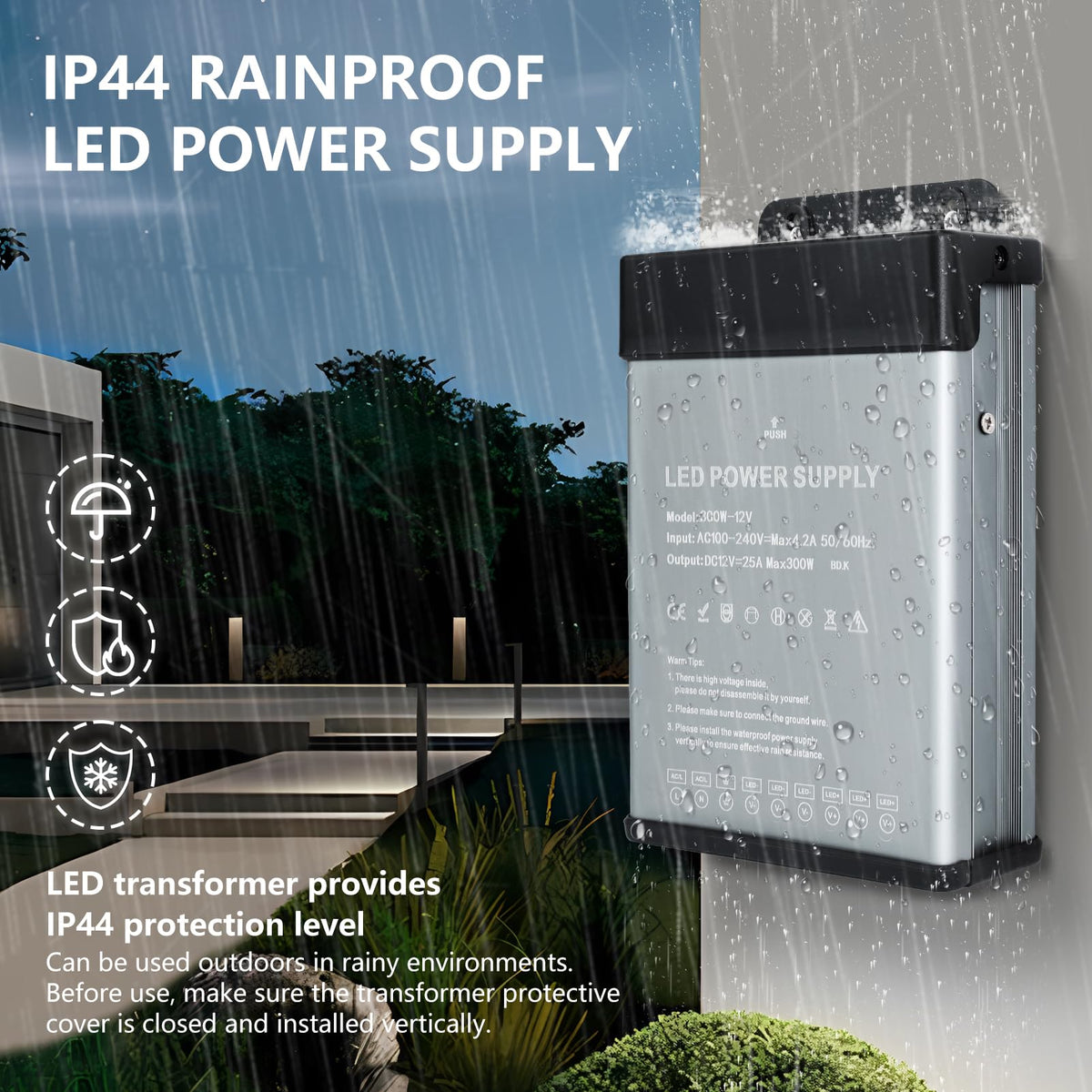 12V 200W Rainproof IP44 LED Power Supply S598558