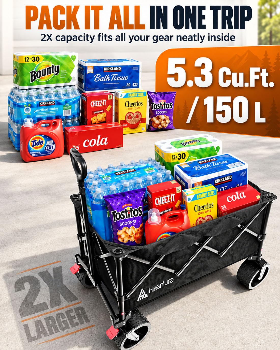 Foldable Beach Wagon with Big Wheels I961969