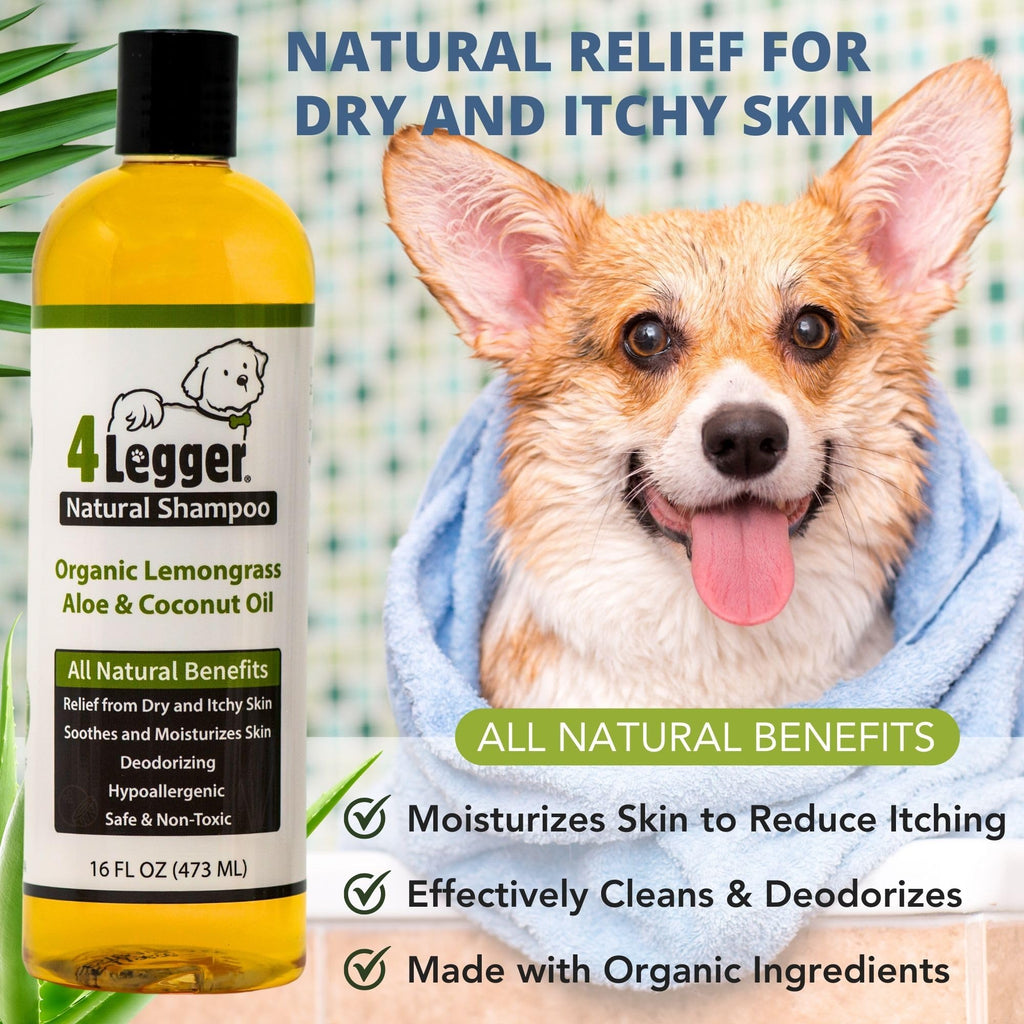 Certified Organic Hypoallergenic Dog Shampoo with Aloe and Lemongrass 16 oz P7441