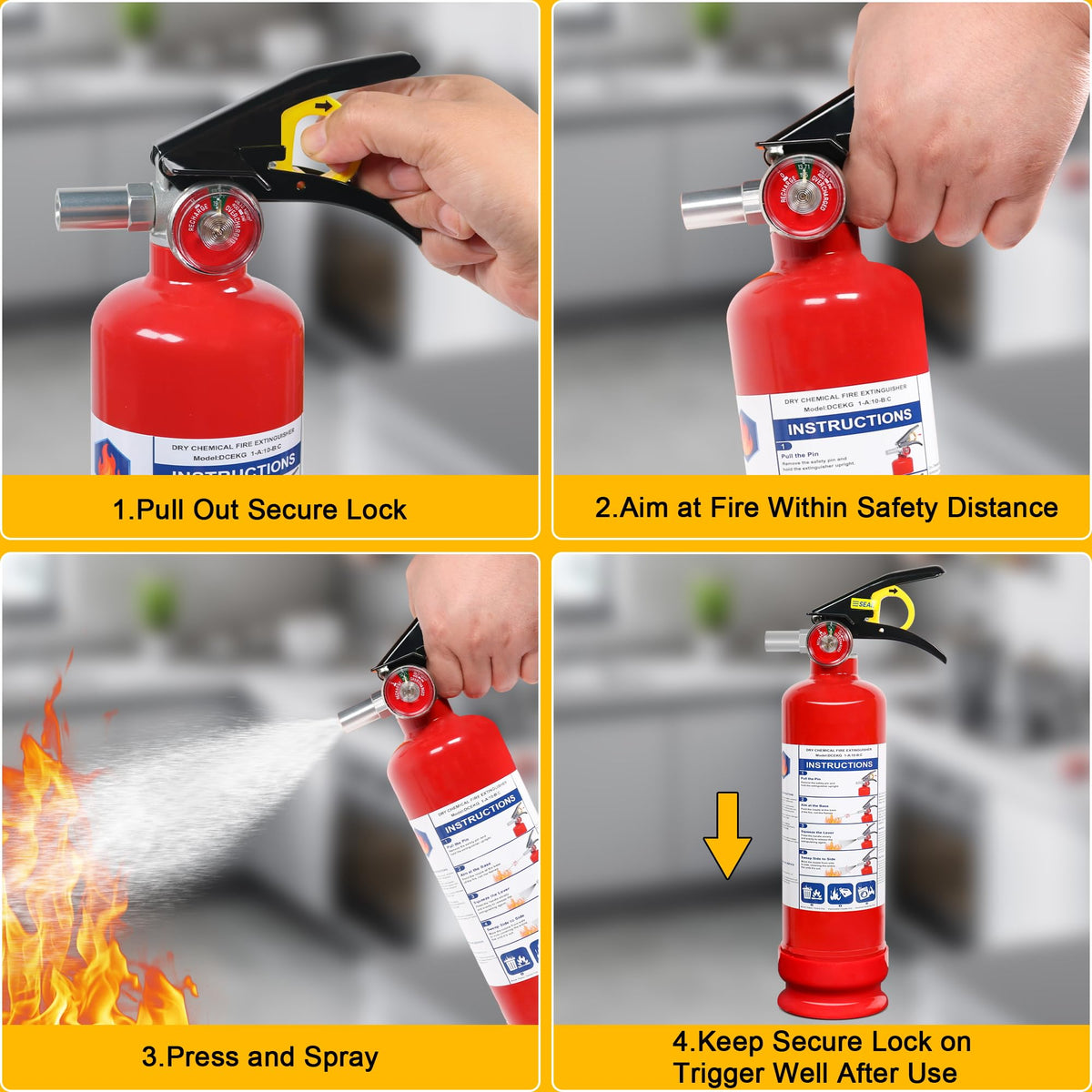 6 Pack ABC Dry Chemical Fire Extinguishers M4813