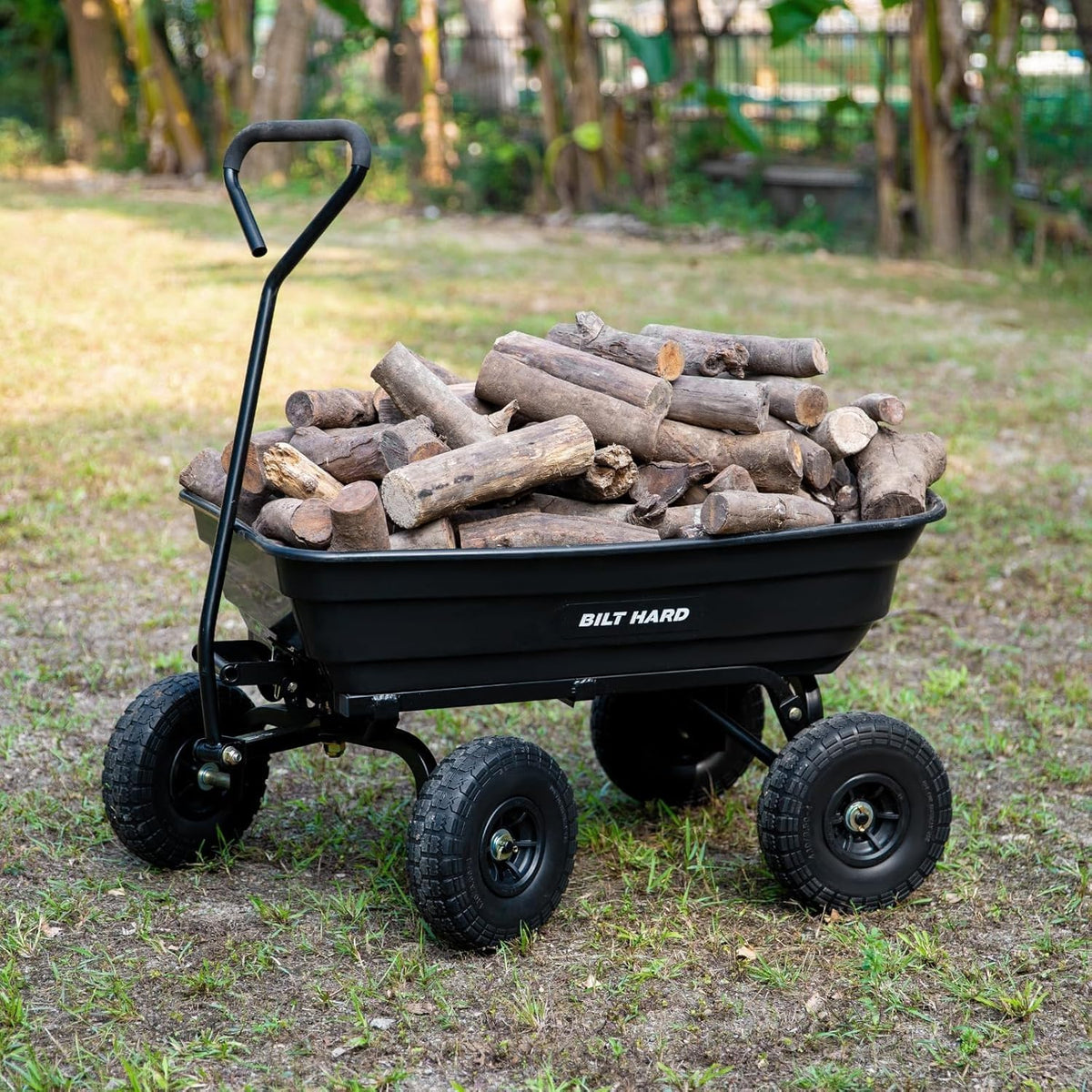 4 Cu.Ft. Poly Yard Dump Cart with 180° Rotating Handle Q54330