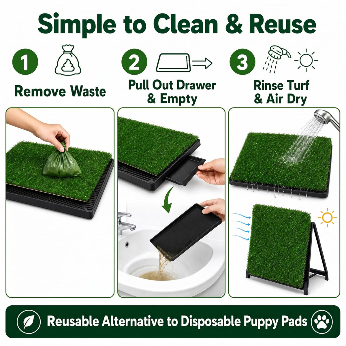 Dog Grass Pad with Tray 30 x 20 in X750758