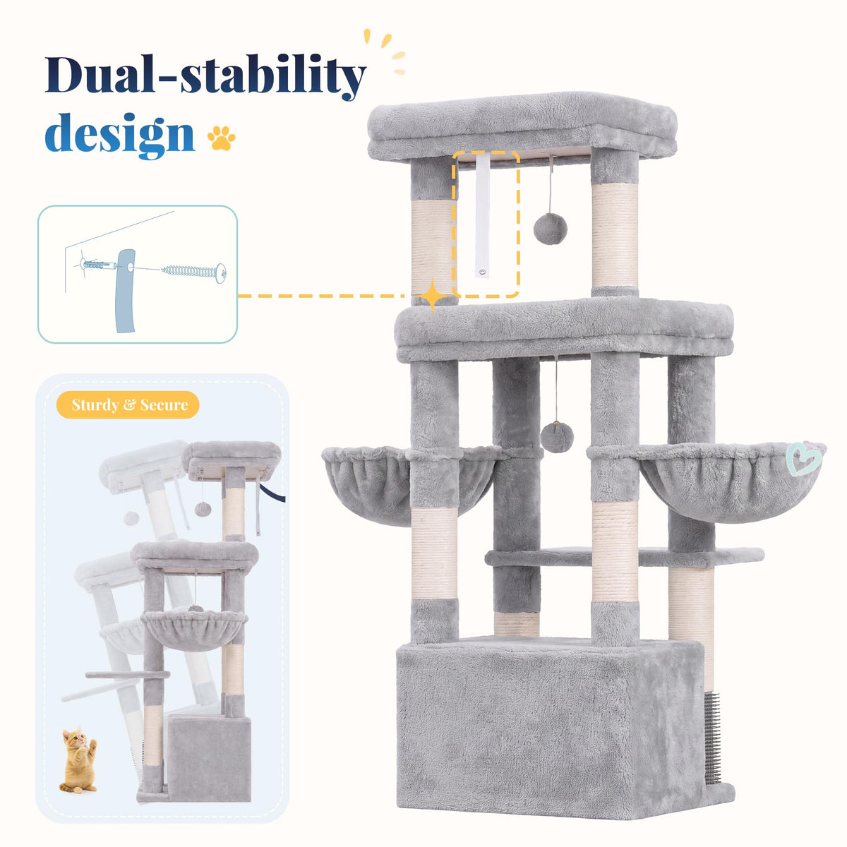 Cat Tree Tower with Extra Large Platform H8233