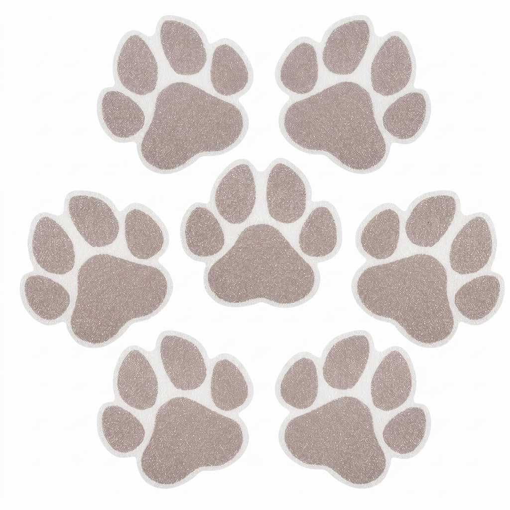 Grey Checkered Dog Paw Non Slip Stickers C8678