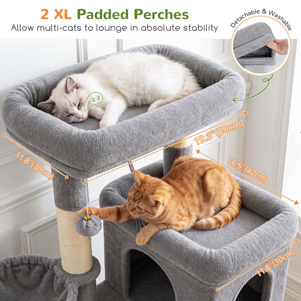 70 inch Light Grey Cat Tree Condos M379179