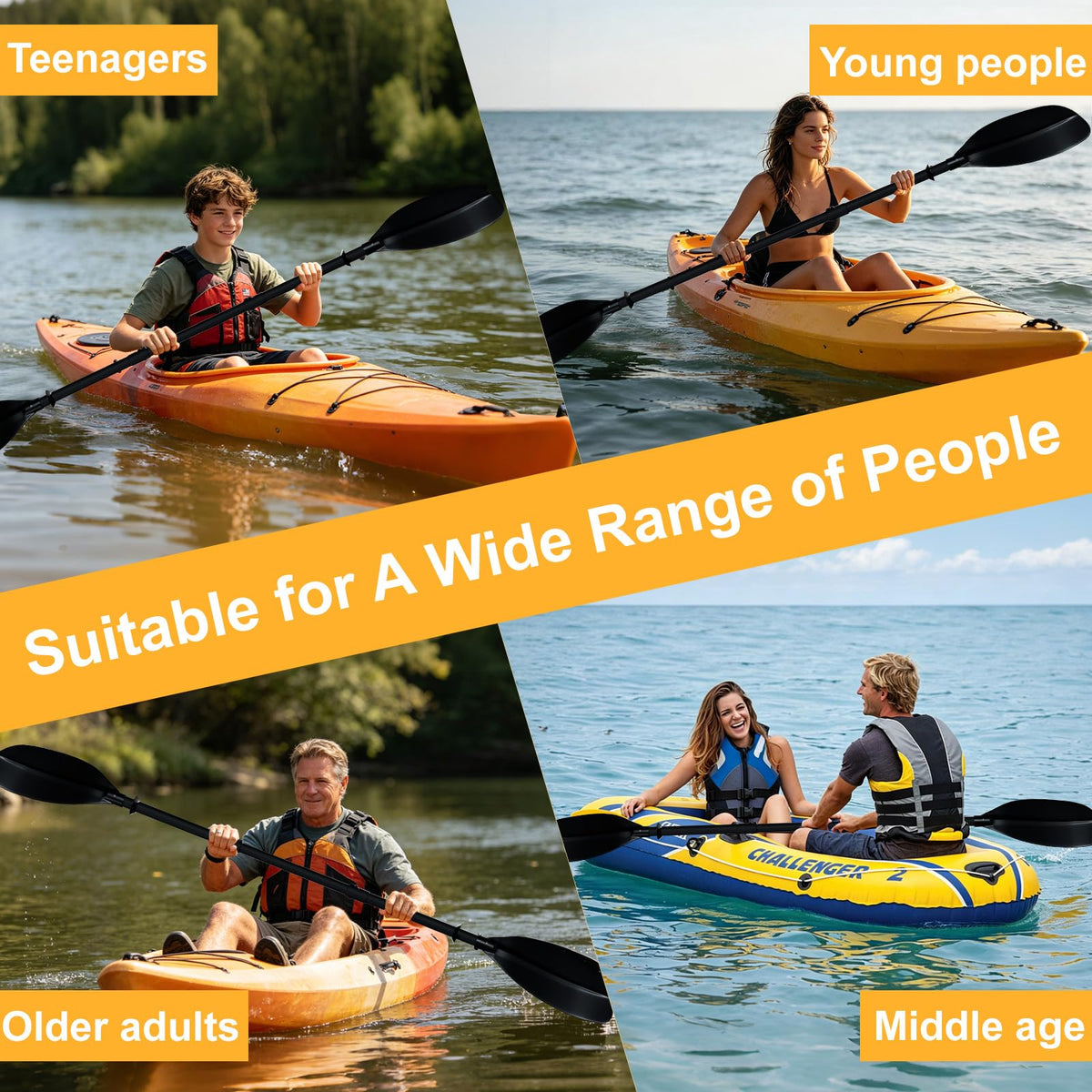 Adjustable 60-90 Inch Kayak Paddle Q82046