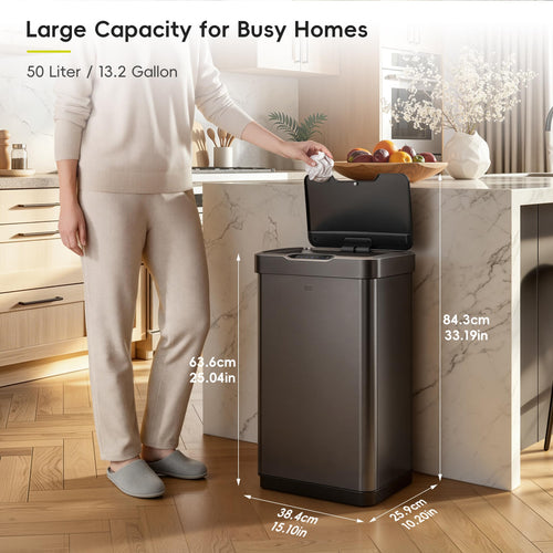 13.2 Gal Stainless Steel Motion Sensor Trash Can Q674